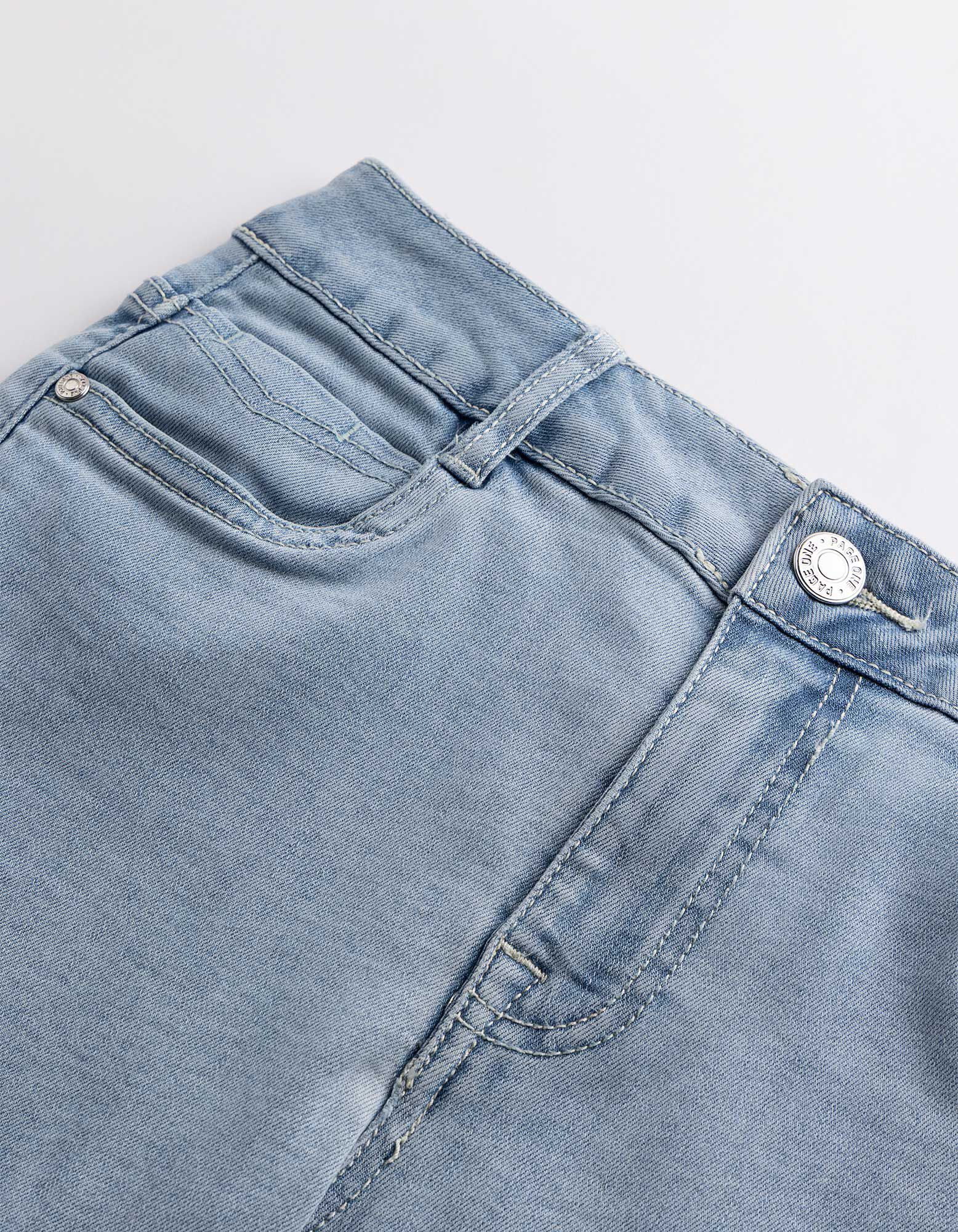 Pantacourt - Coupe Skinny Fit - bleu clair