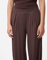 Sportske hlače - Mje&scaron;avina viskoze - tamno smedja