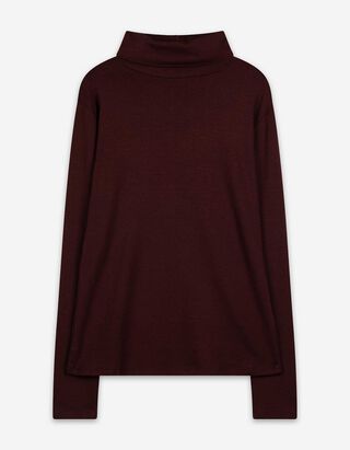 Langarmshirt - Modal-Anteil - dunkelbraun