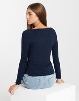 Longsleeve - Viscosemix - donkerblauw