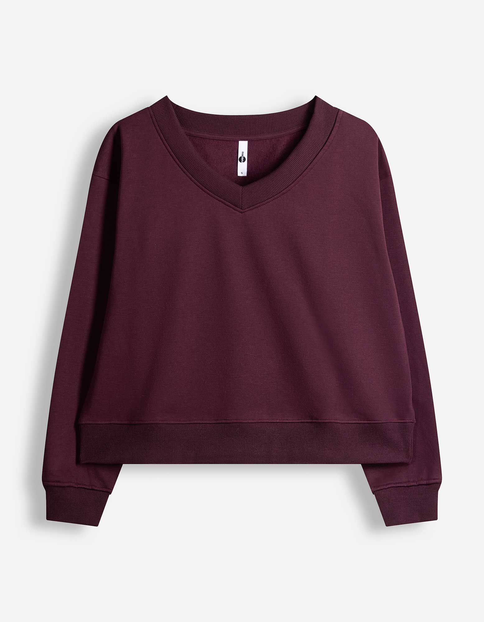 Sweatshirt - V-Ausschnitt - Lila
