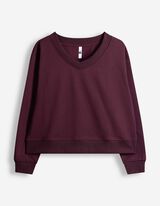 Sweatshirt - V-Ausschnitt - Lila