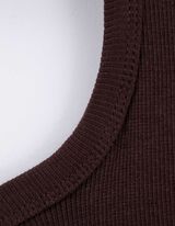 Top - Rippenstruktur - dunkelbraun