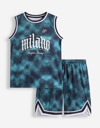 Set aus Top und Hose - Mesh - dunkelblau