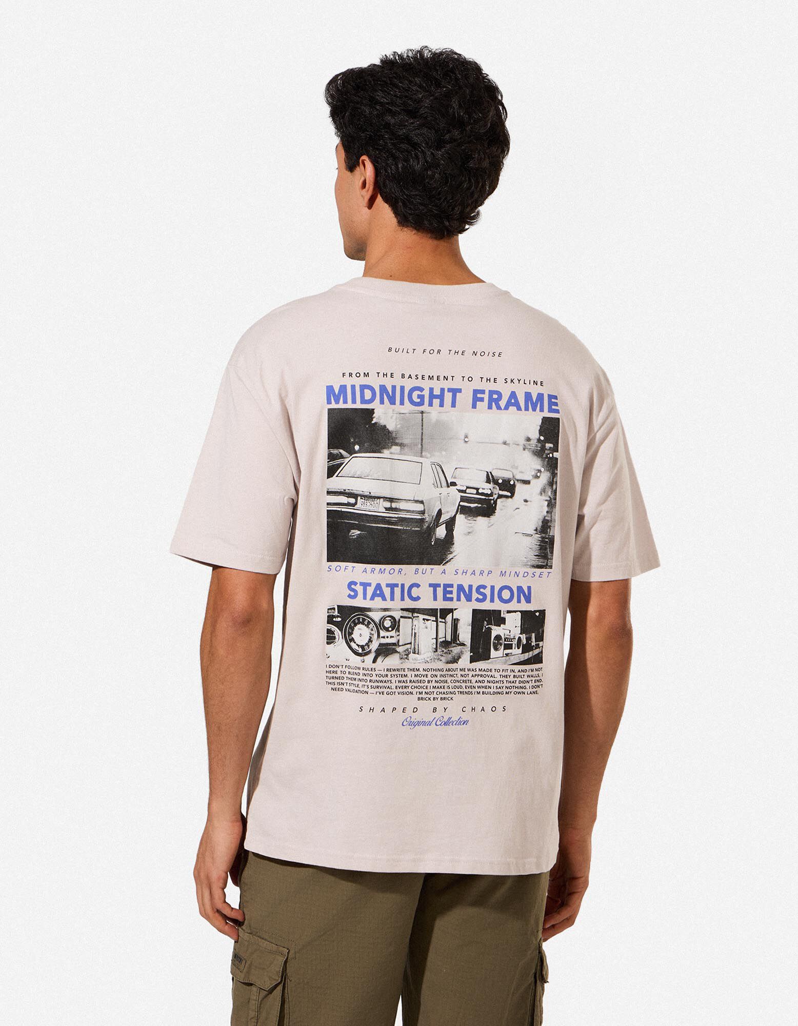 T-Shirt - R&uuml;ckenprint - beige