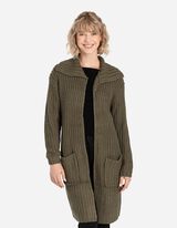 Dolga jopa - Groba pletenina - rjava