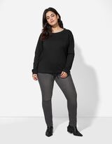 Pullover - Ziersteine - schwarz