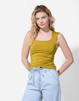 Top - Decolteu &icirc;n colțuri - Galben