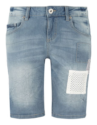 Damen Jeansshorts mit Aufn&auml;hern