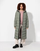 Steppmantel - Kapuze - dunkelgr&uuml;n