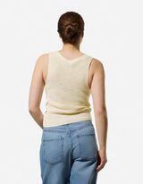 Gebreide top - Knoopsluiting - wit