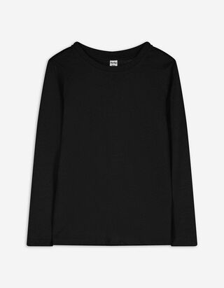 Langarmshirt - Baumwolle - schwarz Langarmshirt - Baumwolle - schwarz