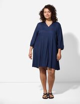 Blusenkleid - Viskose - dunkelblau