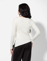 Langarmshirt - Asymmetrisch - weiß