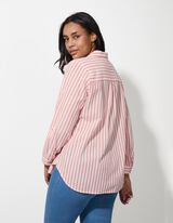 Košeľová blúzka - Bavlna - svetlocervena