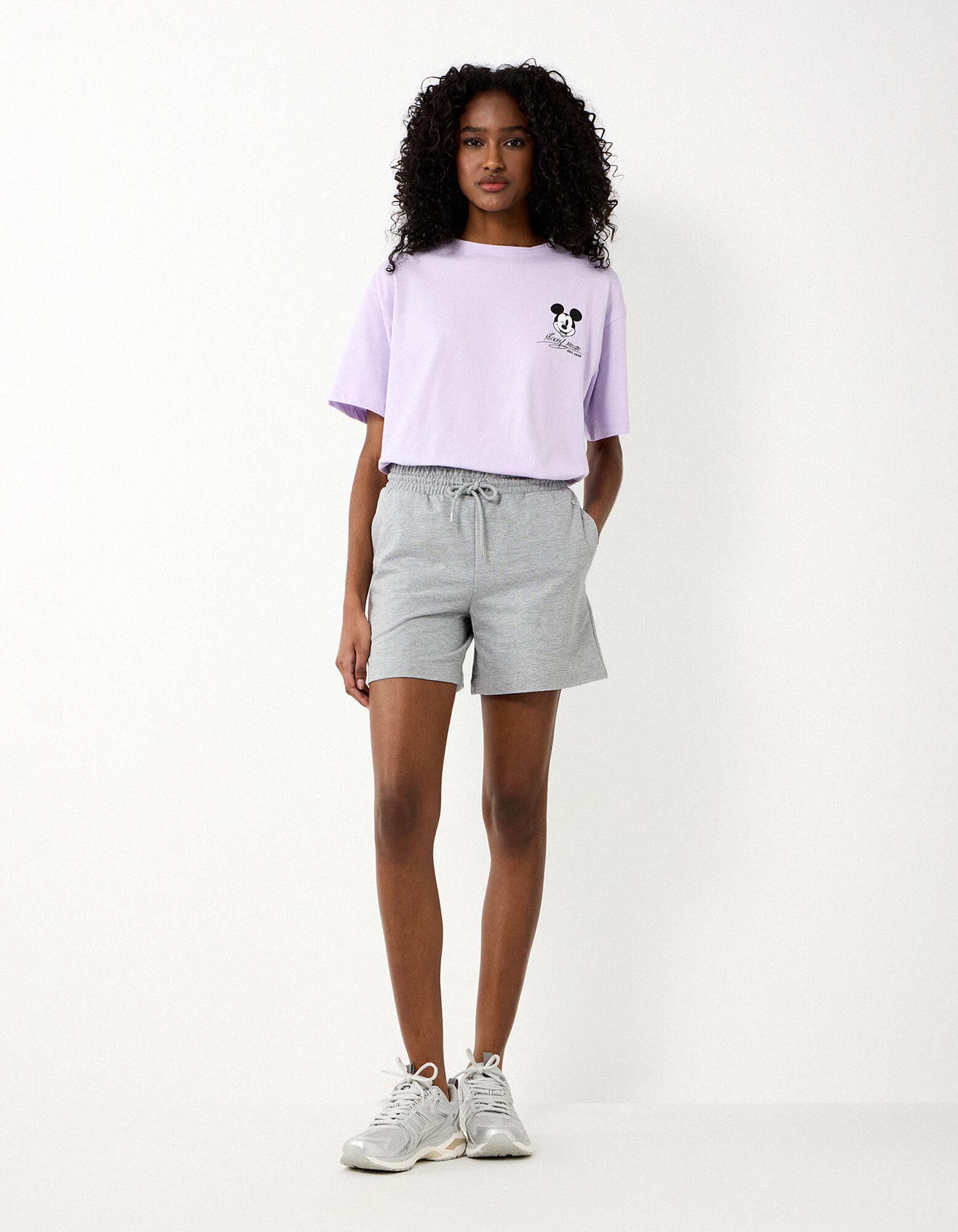 Shorts - Baumwoll-Mix - Hellgrau