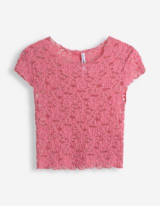 T-Shirt - Muschelsaum - Rosa