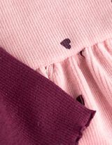 Set aus Langarmshirt und Kleid - Cord - rosa