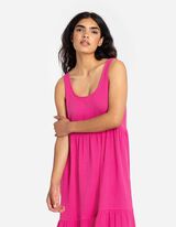 Abito svasato - Mussola - rosa fucsia