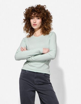 Longsleeve - Modaal - turkoois