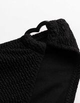 Set aus Bikinitop und Bikinislip - Rippenstruktur - schwarz