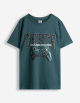 T-Shirt - Frontprint - Dunkelgr&uuml;n