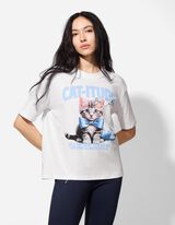 T-Shirt - Animal-Muster - weiß