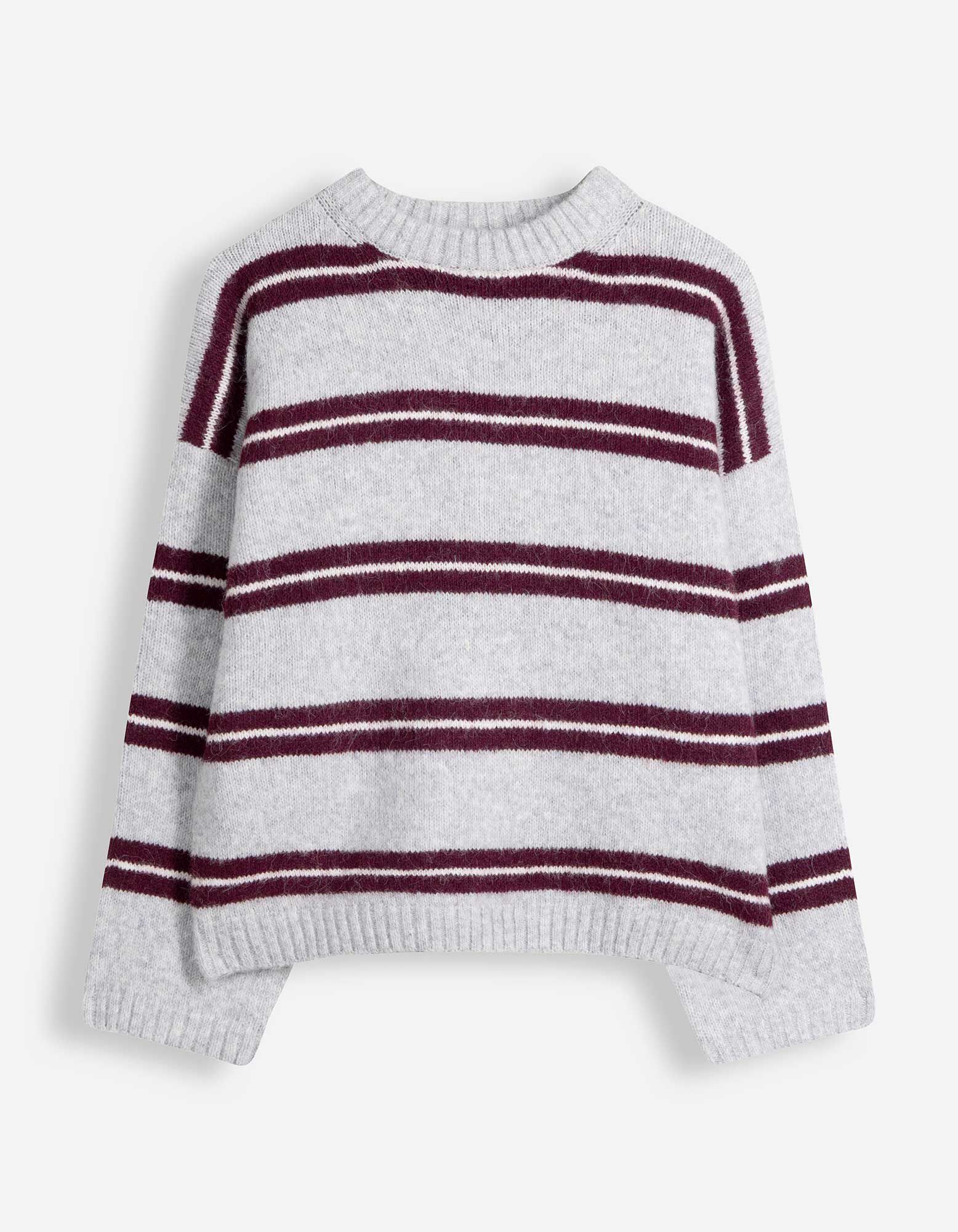 Pullover - Streifen - Grau