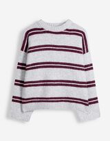 Pullover - Streifen - Grau