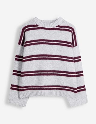 Pullover - Streifen - Grau