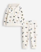 Set aus Sweatshirt und Hose - Fleece - Off-White