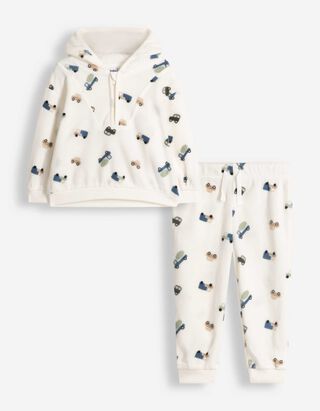 Set aus Sweatshirt und Hose - Fleece - Off-White