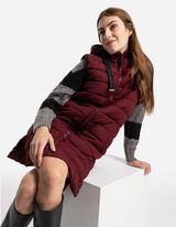 Ilga liemenė - Gobtuvas su įvertu raišteliu - tamsiai raudonas