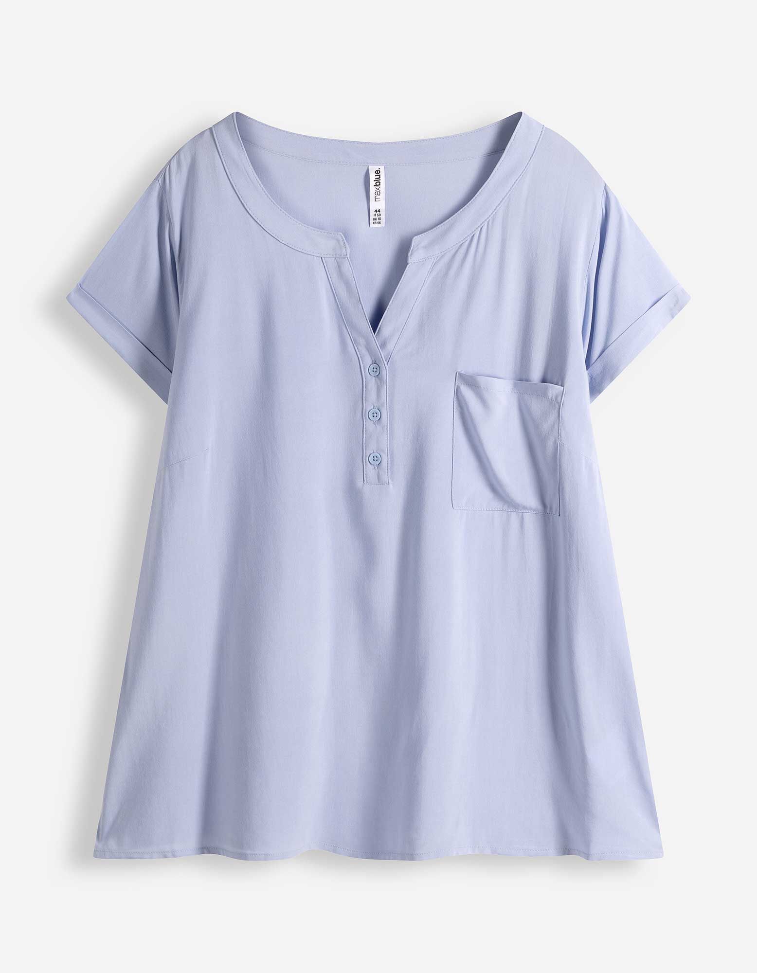Bluse - Viskose - hellblau