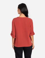 bluzka - Muślin - ciemny czerwony