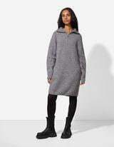 Kleid - Rollkragen - grau