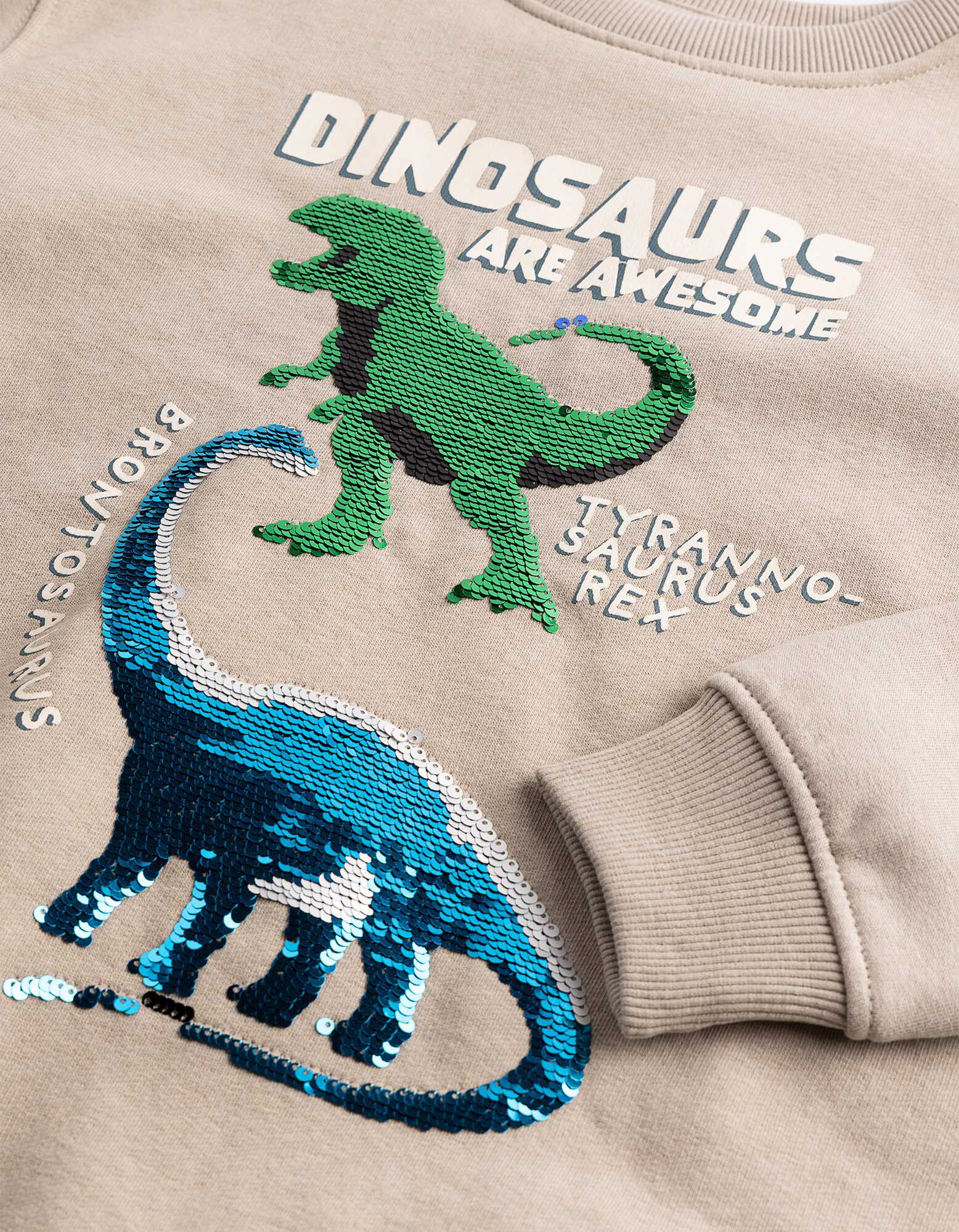 Sweatshirt - Wendepailletten - Beige