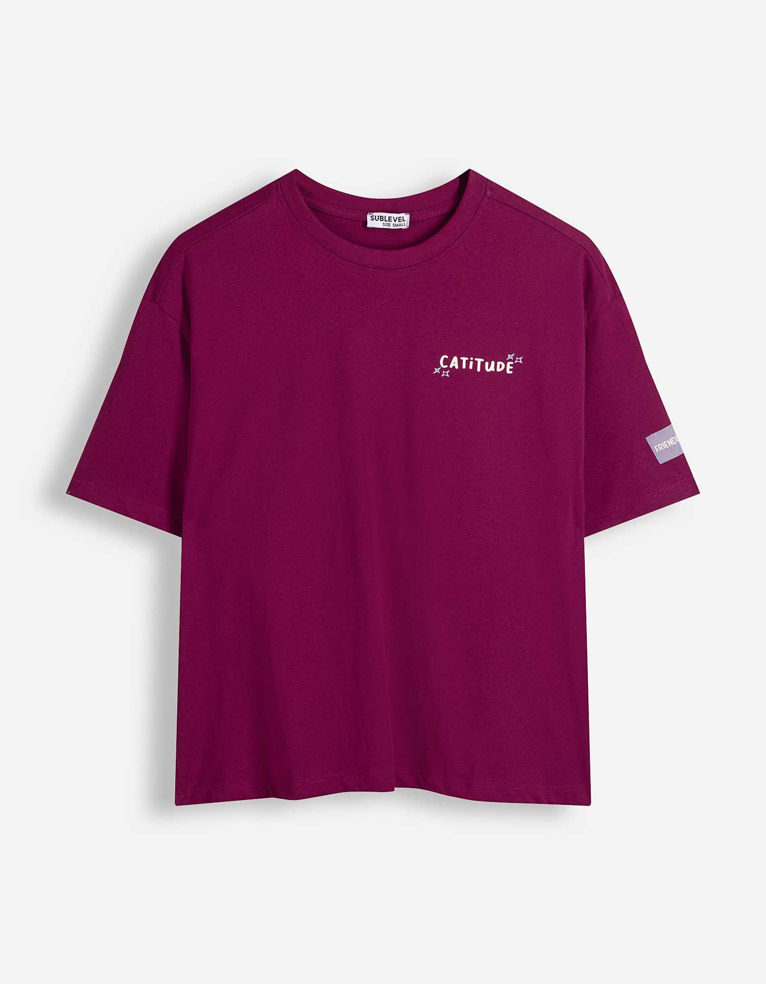 T-Shirt - Tiermotiv - Dunkelrot