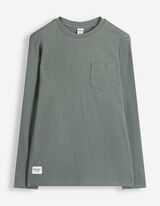 Langarmshirt - Waffelstruktur - Dunkelgr&uuml;n