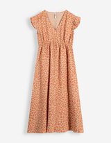 Kleid - Allover-Print - beige