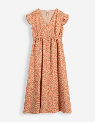 Kleid - Allover-Print - beige