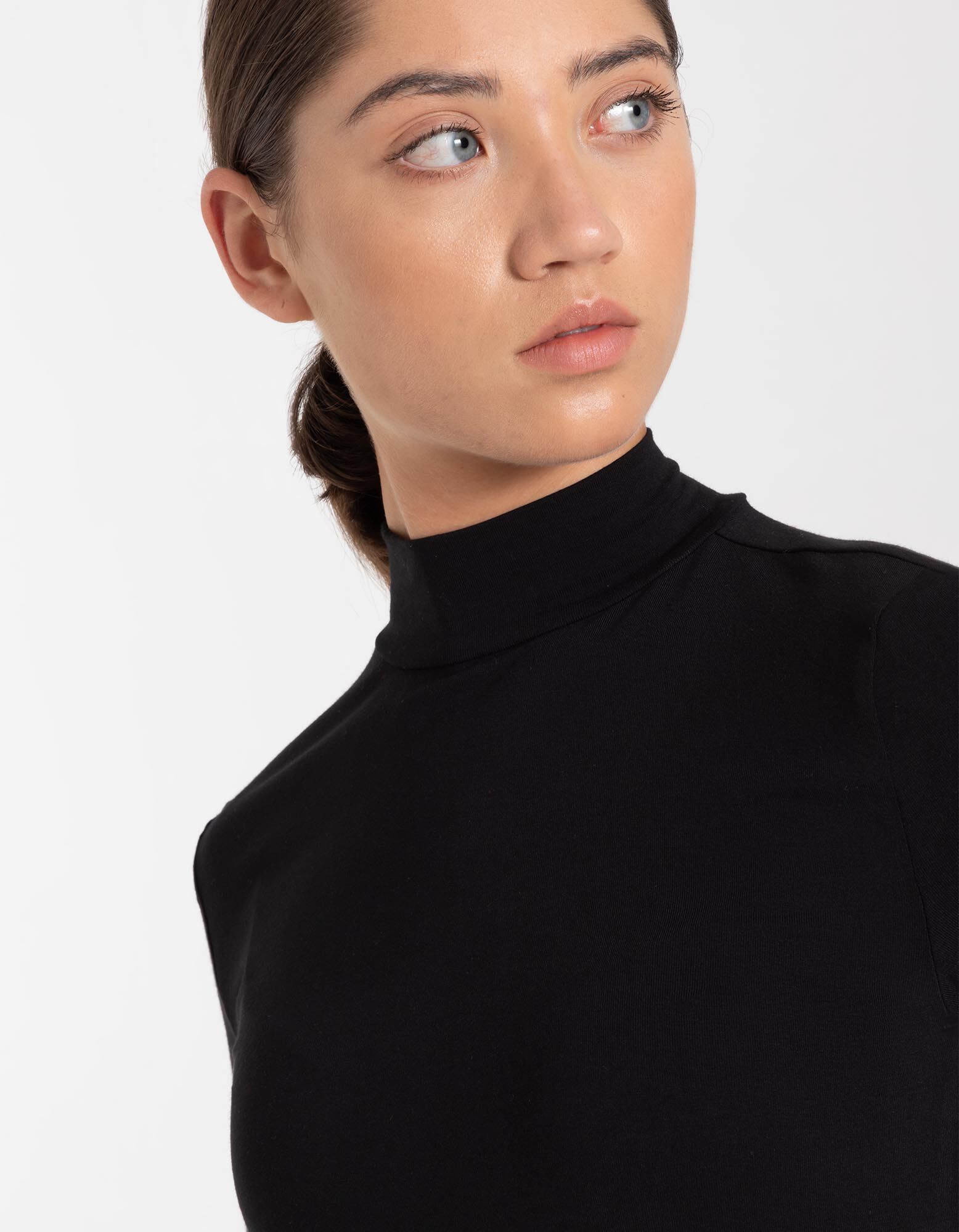 T-shirt - Viscose m&eacute;lang&eacute;e - Noir