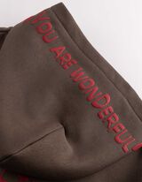 Hoodie - Print - Braun