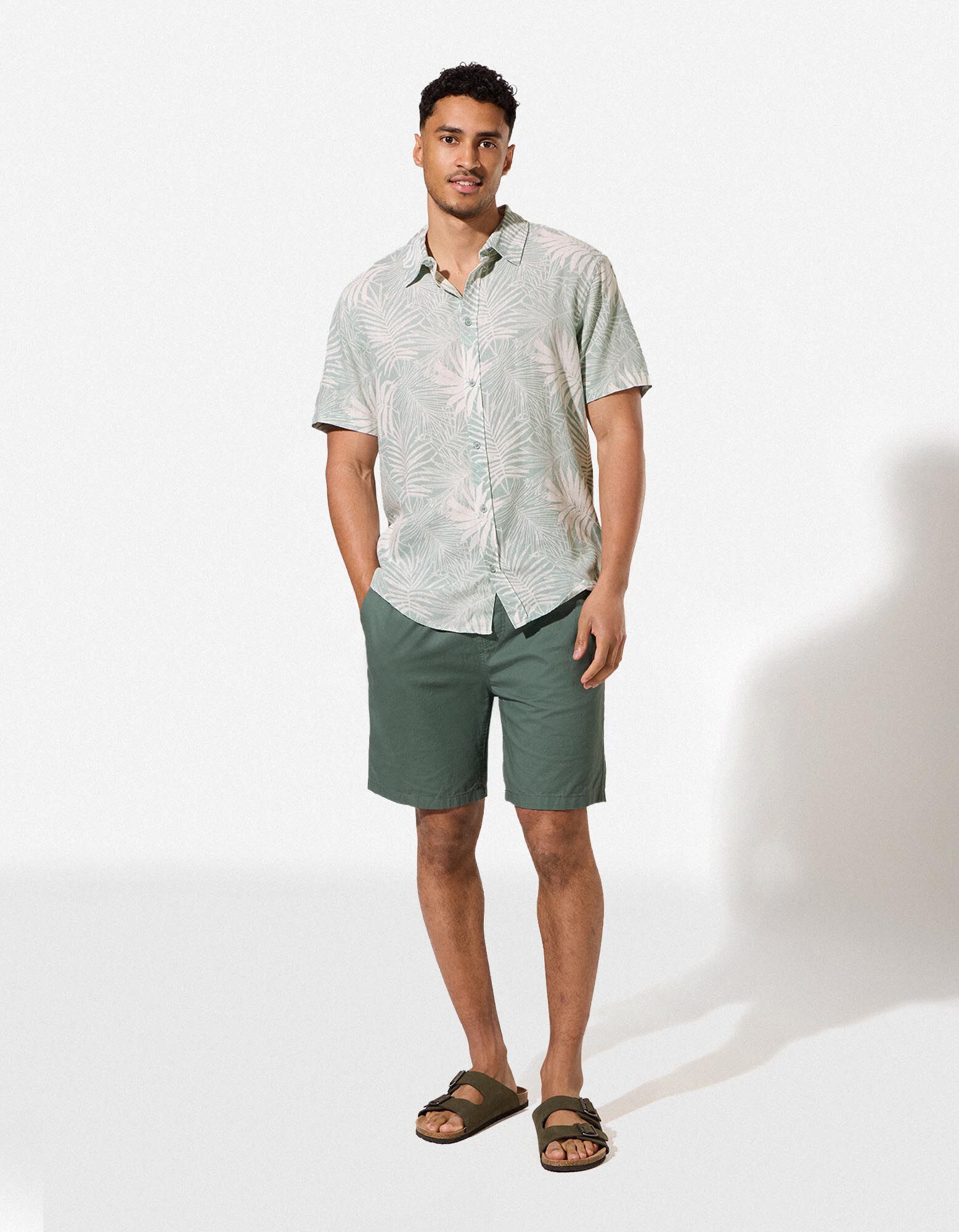 Chemise - Aspect lin - vert clair 
