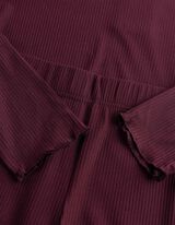 Pyjama Set aus Shirt und Hose - Gerippt - Lila