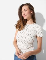 T-shirt - Geschulpte zoom - wit