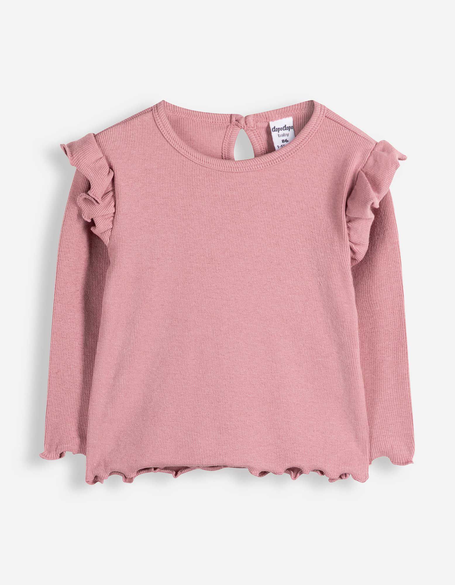 Set aus Langarmshirt und Leggings - Allover-Print - Rosa