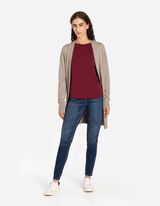 Hosszított kardigán - Viszkózkeverék - bézs