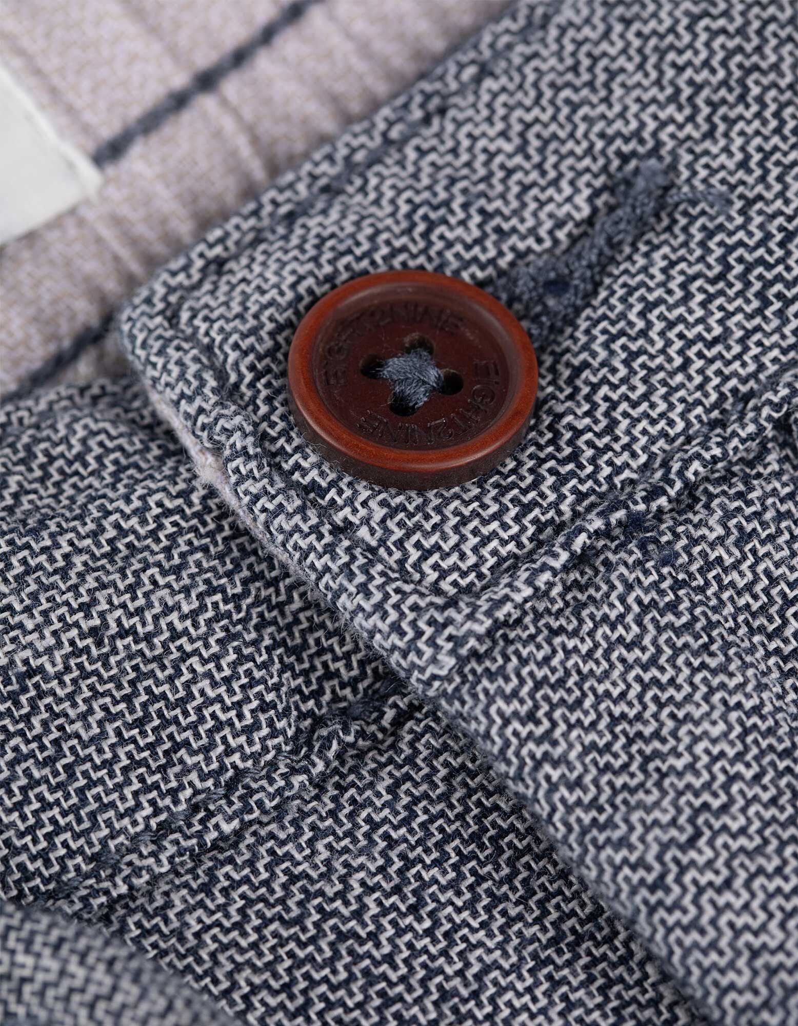 Chinohose - Leinen-Optik - dunkelblau