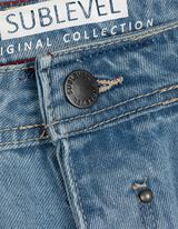 Džíny - seprané - svetle  modra